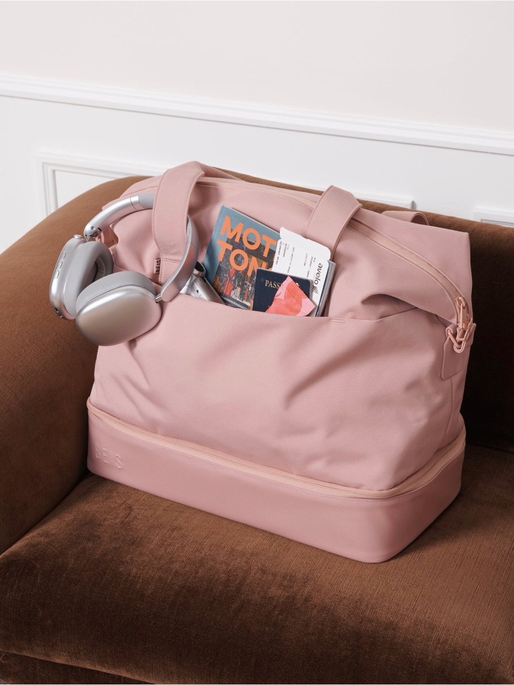 BEIS The Convertible Mini Weekender in Atlas Pink
